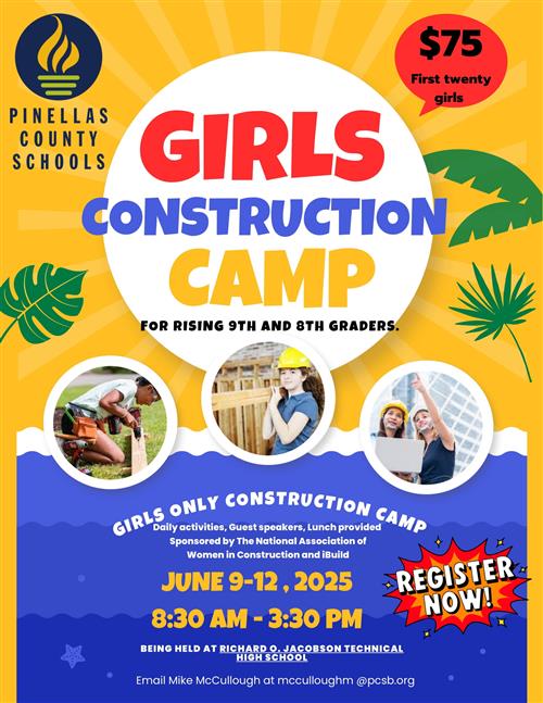  Construction Camp for Girls June 9-12